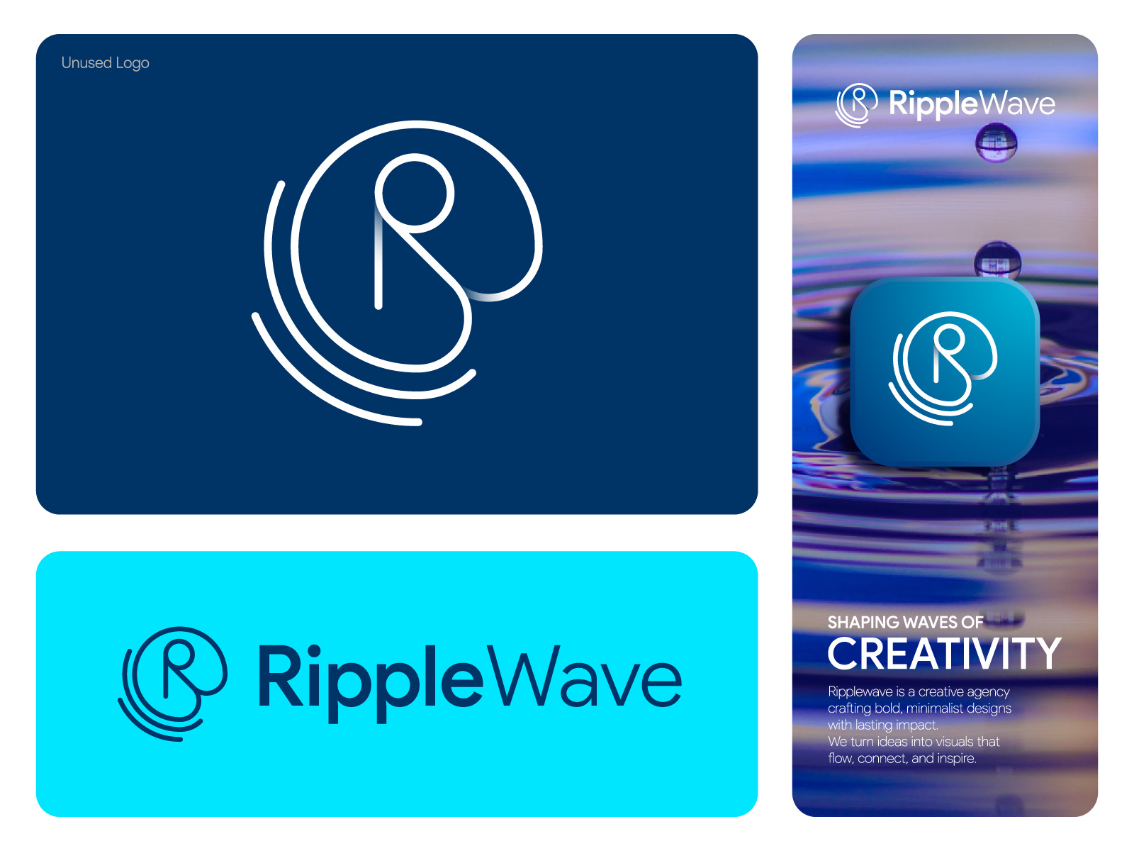 Modern Minimalist Logo Design – Lotus Leaf, Ripple, Letter R brandidentity branding branding design creative agency logo creative logo creative services design studio logo digital agency logo graphic design letter r logo logo logo design logos logotype lotus leaf logo minimalist logo modern branding modern logo r logo design tech logo