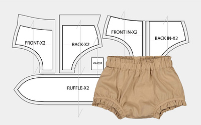 Baby's Ruffle Shorts - Adorable and Stylish 3d 3dmockup animation branding design fashion illustration fashiondesign fashionillustration graphic design illustration logo motion graphics tech pack ui