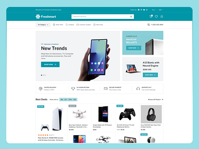 Freshmart Ecommerce Website ecom ecommerce ecommerce website landing page ui ui design ux website website design website design ui