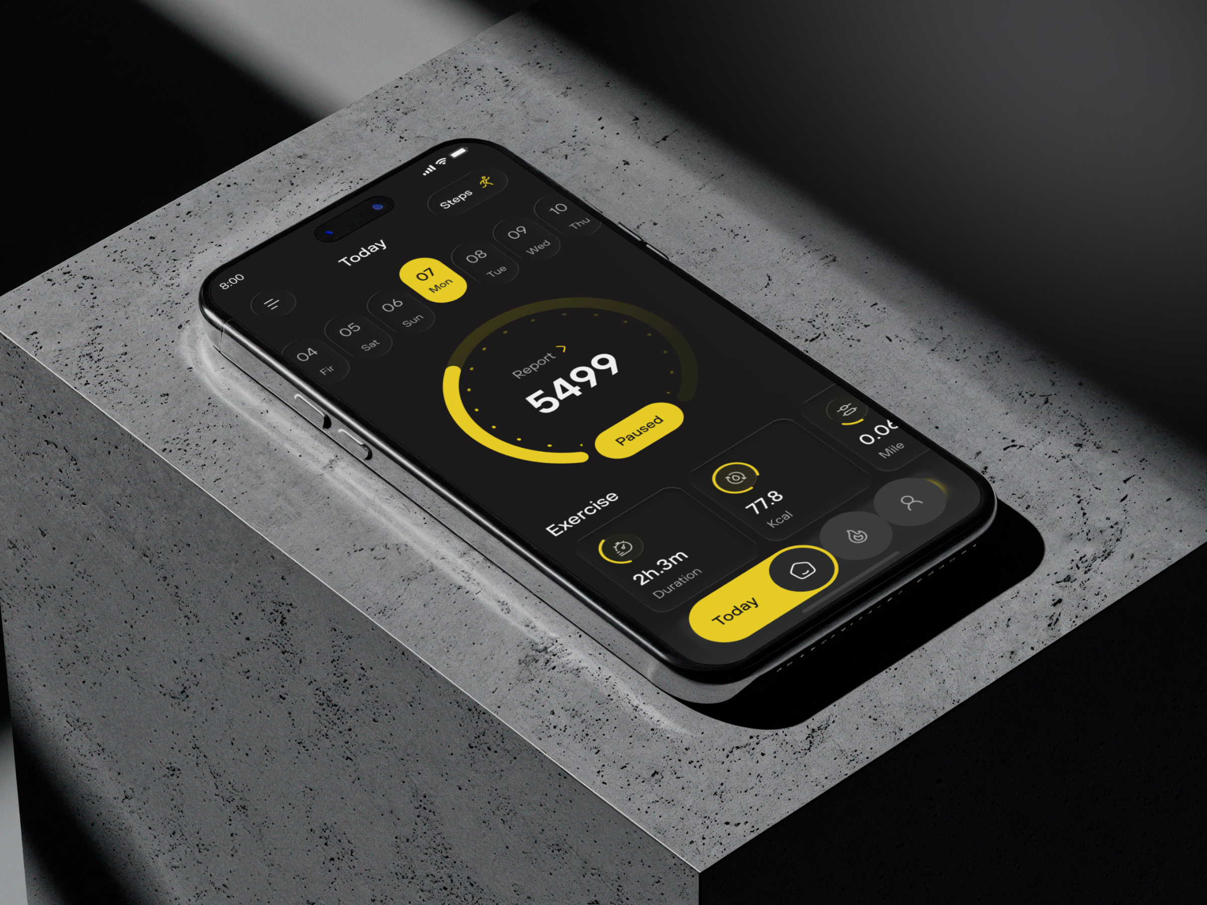 Step Tracker - AI Fitness Mobile App activity tracker ai application ai fitness app fitness app mobile app step tracker step tracker app design