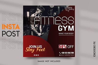 Fitness Gym Social Media Post Banner Design ads design branding design fitness food instagram food story graphic designer graphic wing gym health illustration instagram post instagram story logo post social media post design template