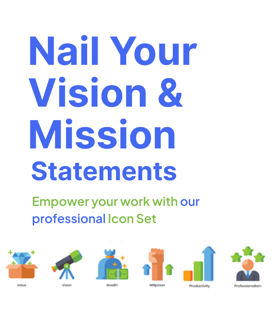 Vision and Mission Icon Set branding design graphic design icons illustration ui ux vector