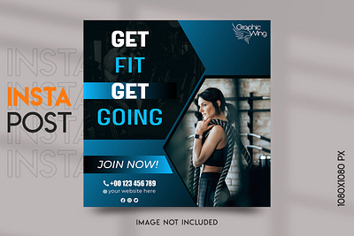 Fitness Gym Social Media Post Banner Design ads design branding design fitness food instagram food story graphic designer graphic wing gym health illustration instagram post instagram story logo post social media post design template