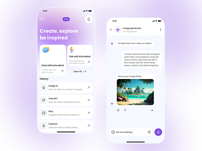 AI Chatbot Mobile App ai chat generator ai chatbot ai tools app design assistant chat chatbot chatbot ui clean design gpt mobile app mobile ui design ui ui ux design web