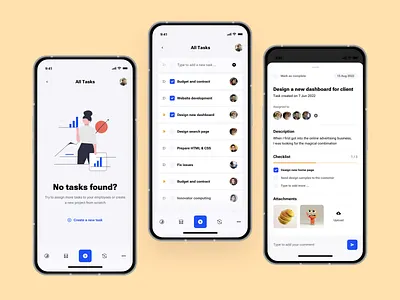 Tasks List - Revu UI kit admin app dashboard design inspiration list management mobile product design productivity saas software startup task task details template theme to do ui design ui kit
