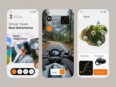 VR Travel Mobile App app design appui exploretheworld mobile app mobile app travel mobile ui mobileappdesign tour tracker travel app travel service travelinvr trip app trip project uiuxdesign virtual reality vr vr app vrexperience vrworld