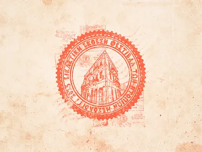 Stamp Designs - Buildings building illustration building sketch oranges stamps stamp design stamp illustration