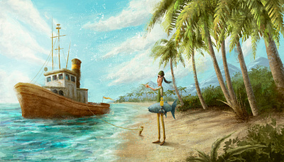 The Island - Digital Painting 2d art 2d graphics artist associationofillustrators character design design illustration