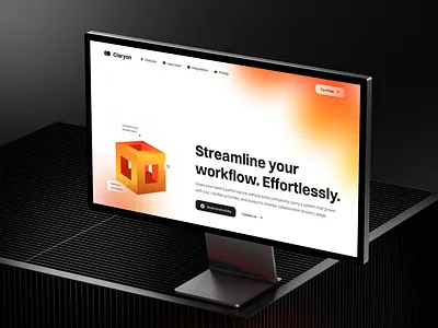 Claryon home page design gradient hero home landing light page saas ui ux website