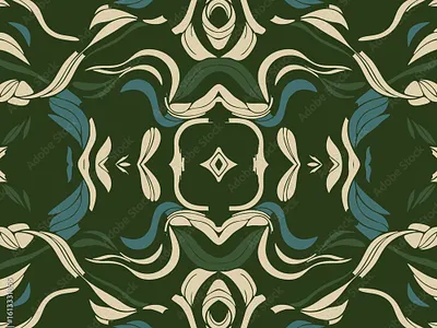 Elegant abstract seamless pattern with organic, floral shapes luxury designs