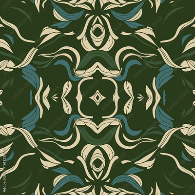 Elegant abstract seamless pattern with organic, floral shapes luxury designs