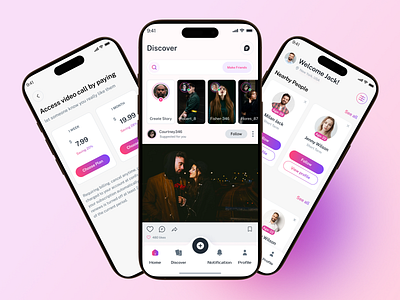 Dating Full Mobile App couple date dating dating app dating application dating mobile app datingapp ios app match matching online date relationship romance social media tinder ui design uiux design