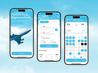 Flight Booking App design flightbookingapp travelapp ui uidesign