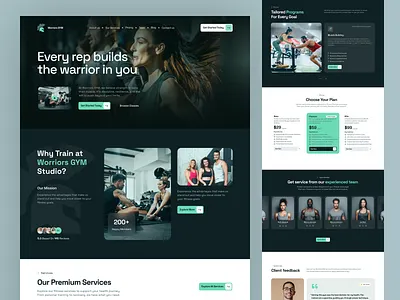 Worrior GYM – Homepage Concept adrian branding class design desinger figma fitness fitness center gancarek gym logo personal trainer ui uidesign ux warrior wroclaw