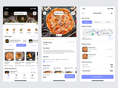 Yumzyy - Food Delivery Mobile App designapp designmobileapp dessertapp eatapp food fooddelivery foodmobile graphic design mobileapp mobilefood ordermobileapp pizza ui uiapp uiux