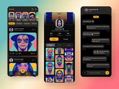 Social media app design app chat clean design instagram ios app design minimal mobile mobile app modern ui popular design post social social feed social media app social network stories trending ui ux