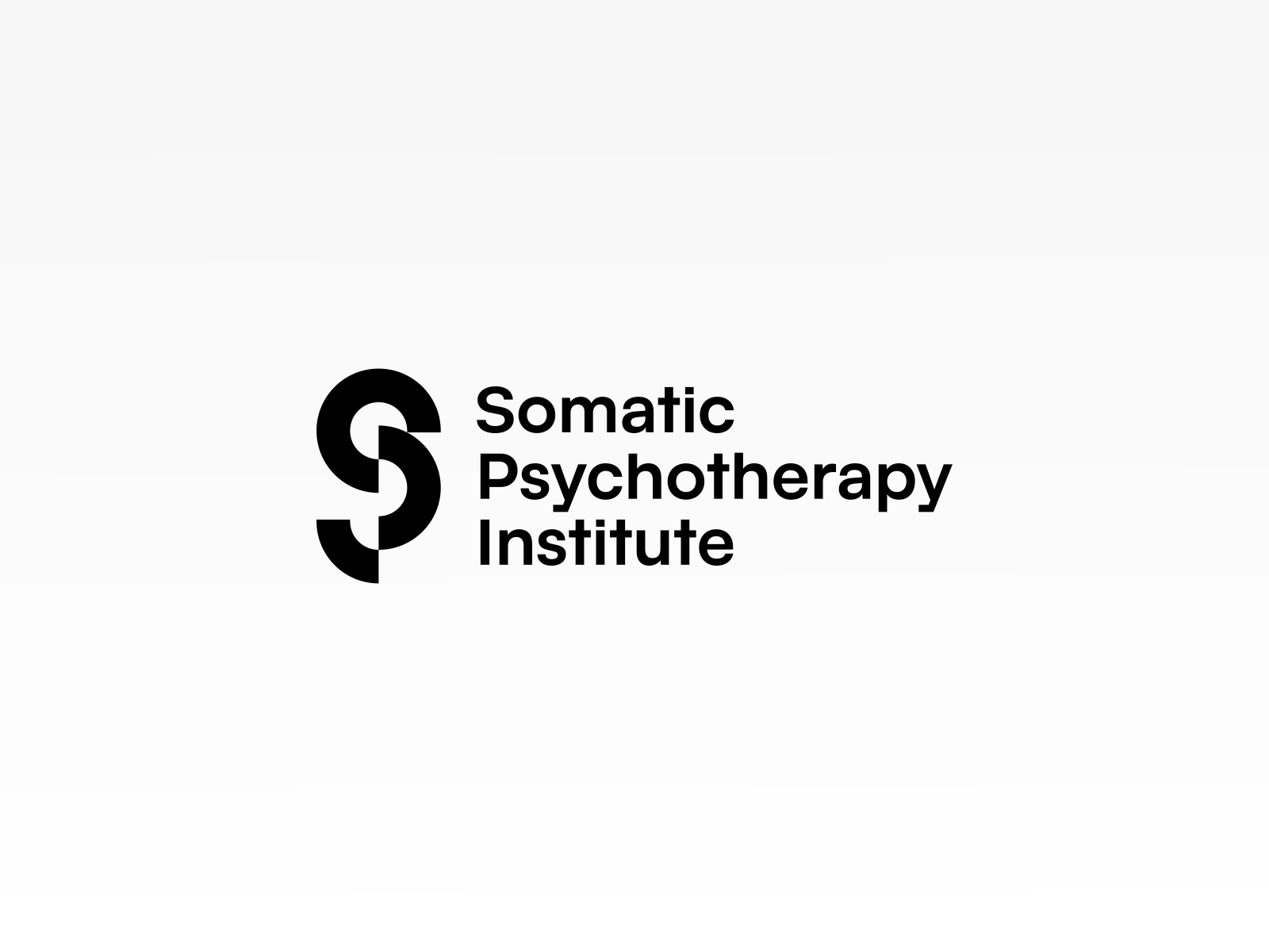 Somatic Psychotherapy Institute brain branding brandits counseling healing holistic institute logo mental mind minimal modern monogram psychotherapy somatic therapy type typography wellness