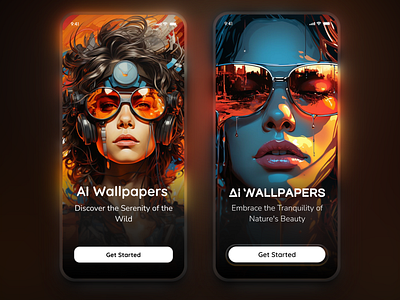 Splash Screen - AI Wallpaper App 4k wallpaper app ai wallpapers app design app onboarding ui figma graphic design mobile app design mobile wallpaper onboarding onboardings premium splash splash screen splash ui ui ui design uiux wallpaper app wallpaper ui welcome screen