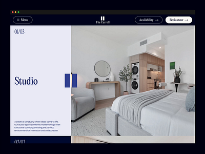 The Carroll Home Page amenities animation building design interaction real estate residences ui uiux visual web web design website