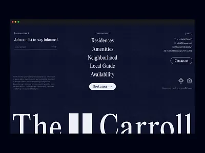 The Carroll Footer apartments building ny design footer real estate ui ui design visual web web design