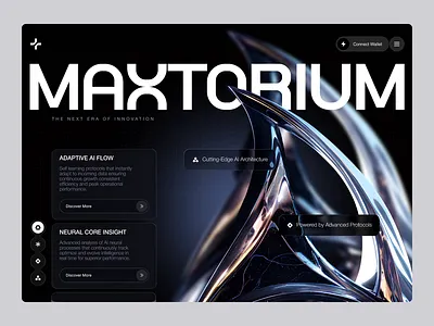 Maxtorium — Futuristic AI System Interface 💎 3d ai ai assistant ai chatbot banking app bet crypto crypto wallet dapp dark ui defi edtech fintech igaming landing page mvp nft saas startup web3