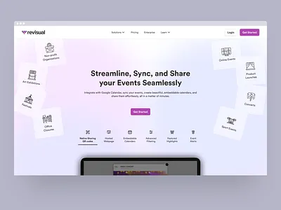 Hero section description features header hero home intro landing landing page navigation products saas targets title ui ux website