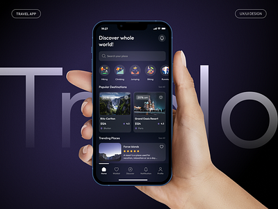 Triplo - Travel Mobile App app app design booking app design hotel booking app ios mobile app mobile design tour app travel app travel app design travel app ui travel booking app travel ui ui design ux