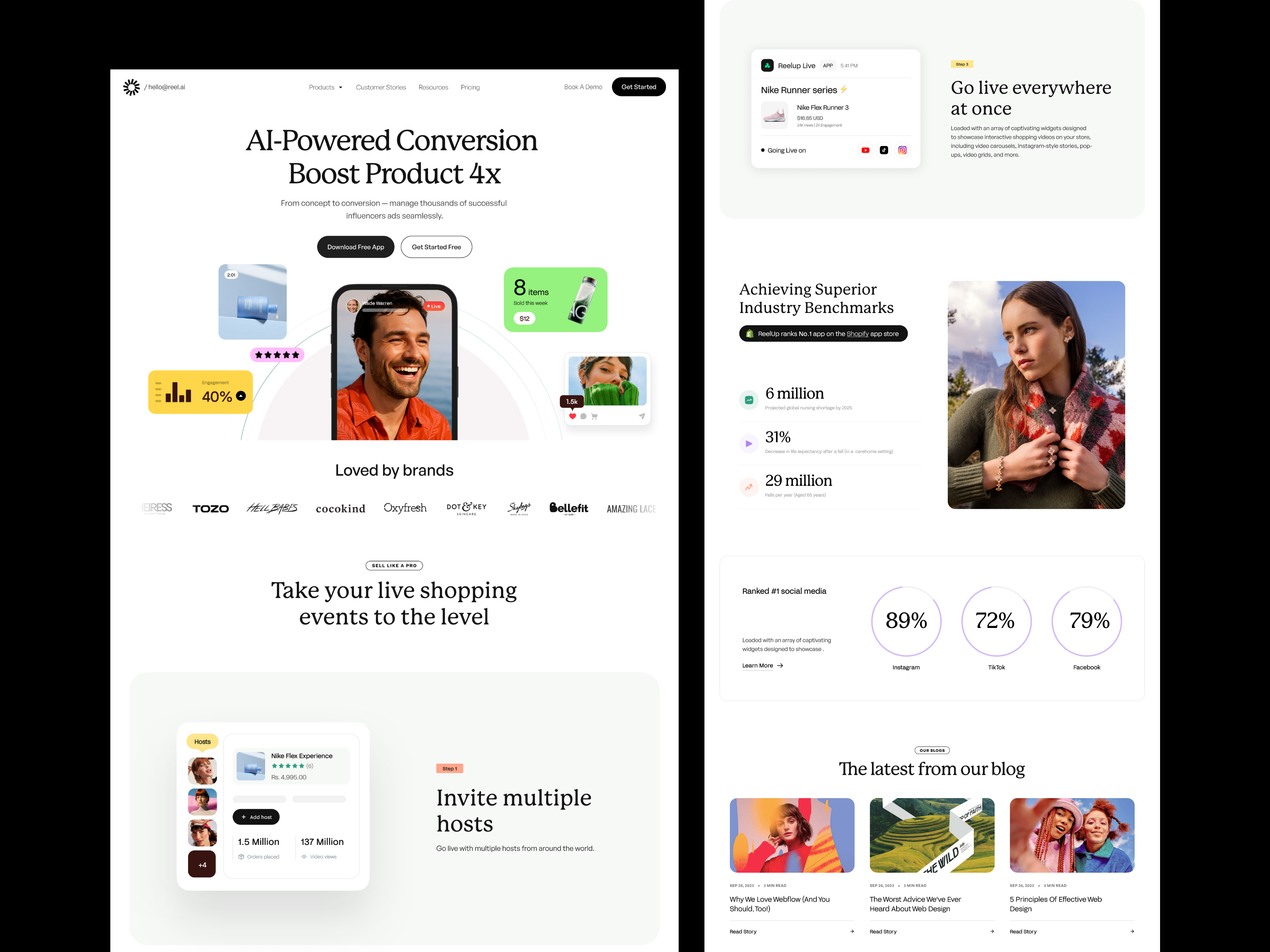 Landing Page Design - AI Sales Agent ads ads campaign ai ai landing page ai product ai sales agent ai shopify ai website ecommerce insta product product design product mvp reels sales shopify plugin shopify website social media video video reels