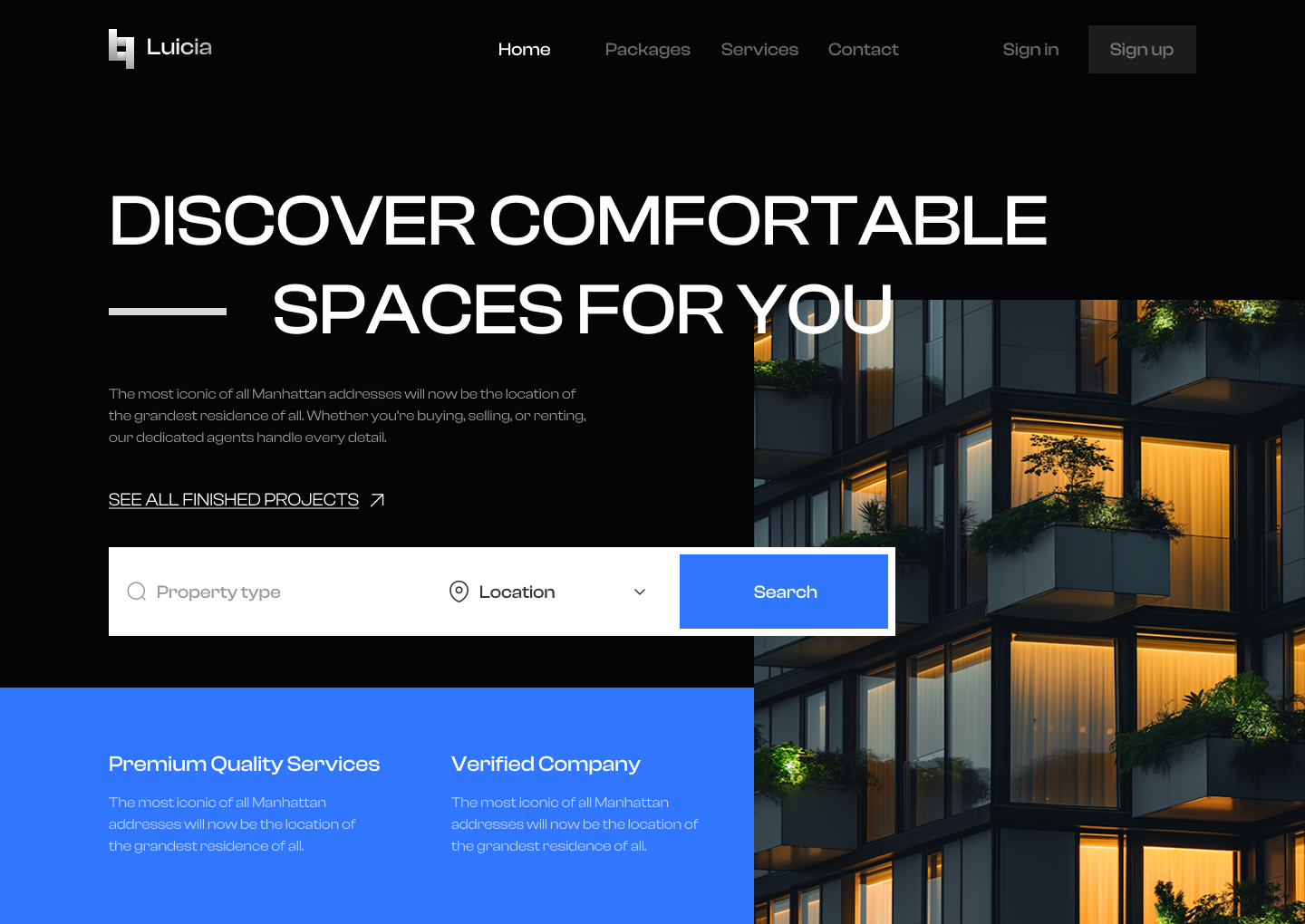 Minimalistic Real Estate Web Hero Section UI design hero section hero section ui design real estate real estate web real estate web ui design real estate website ui uidesign uiux ux uxdesign uxui web design