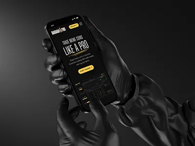 supik.digital x Bananagun 3d crypto design glowes minimalism mobile app mockup ui yellow