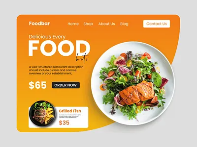 Fresh & Delicious Restaurant UI Concept | Landing Page Design branding creative creative design design dribbble graphic design landing landing page minimaldesign popular social media ui uiconcept uiui webdesign