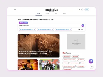 News Portal Website (Ambisius News) branding mobile news portal website news website responsive uiux website