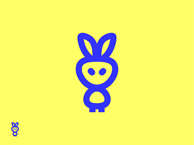 Bunny Logo animal blue branding bunny creative logo logodesign logodesigner mark minimal modern rabbit symbol yellow