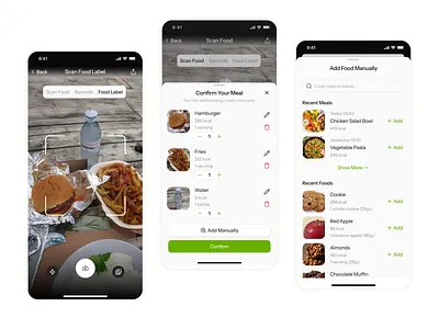 Calorie Planner & Dietitian App - Scan Food With AI ai app design diet health mobile scan food ui ux