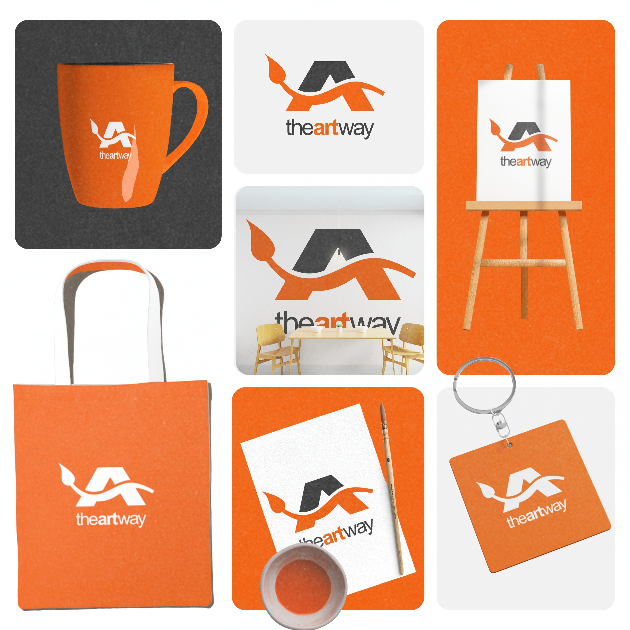 Modern & Creative Logo Design for an Innovative Art Gallery art art style artist brand identity branding brush custom design dynamic flat gallery handdrawn handmade illustration letter a lettermark logo minimal modern symbolic