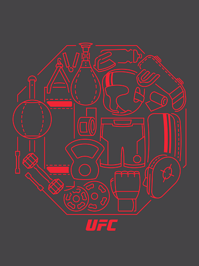 UFC Training Gear Concept branding design graphic design illustration logo vector