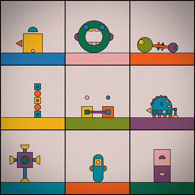 Disregulation 2d character design geometric illustration minimal motion