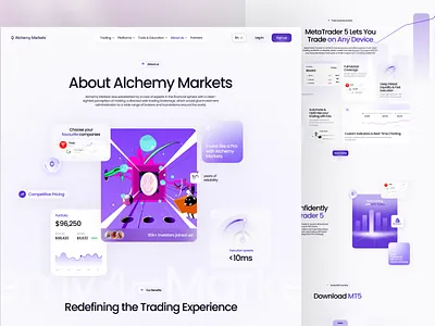 Alchemy Markets — Trading Platform Website Design blockchain crypto crypto design crypto landing page crypto platform crypto trading cryptocurrency decentralized defi finance fintech investment landing page landing page design saas trading trading landing page trading platform trading website design web3