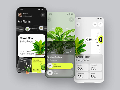 Plant Identification Mobile App app automation botanical care design eco green indoor ios manage mobile natural plant plant care reminder smart stats ui uxdesign