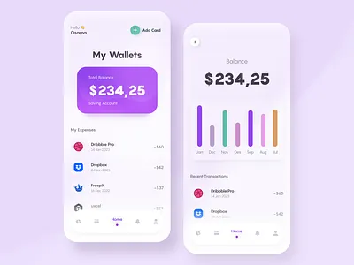 My Wallets App animation app branding clean design digital flat illustration ui ux vector wallet wallets web