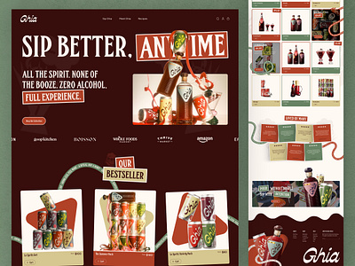 Ghia - Bold Editorial Drink Beverage Website Product Page Design awwwards beverage bold branding colorful company profile ecommerce editorial landing page luxury minimalist modern playful product product page ui web design website website layout wine