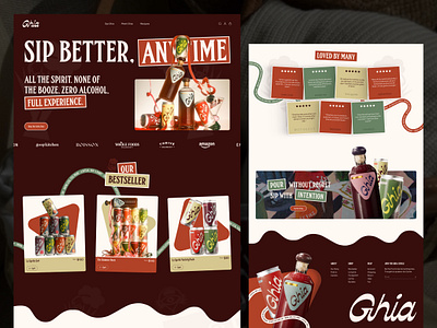 Ghia - Bold Editorial Drink Beverage Website Product Page Design awwwards beverage bold branding colorful company profile ecommerce editorial landing page luxury minimalist modern playful product product page ui web design website website layout wine