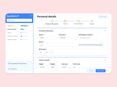 Multilayer onboarding form advanced form desktop form form sections long form onboarding outsystems personal details progress ux wizard