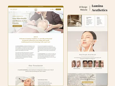 Beauty Clinic Website Design aesthetics beauty branding clean clinic health landing page skincare ui