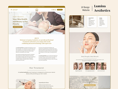 Beauty Clinic Website Design aesthetics beauty branding clean clinic health landing page skincare ui