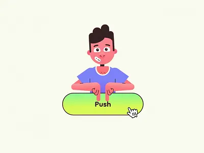 Character-Driven Button Animation in Rive animation character illustration interactive motion rive ui