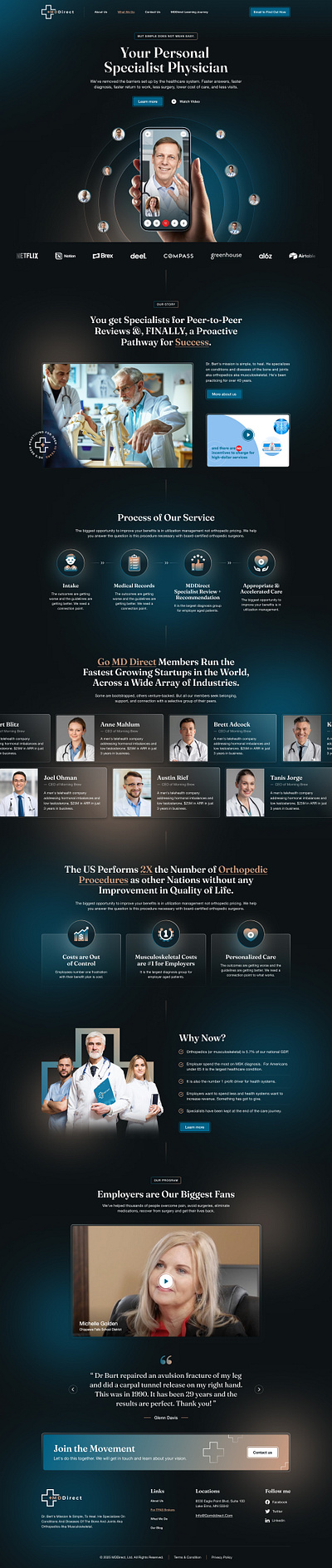 MD Direct landing page ui