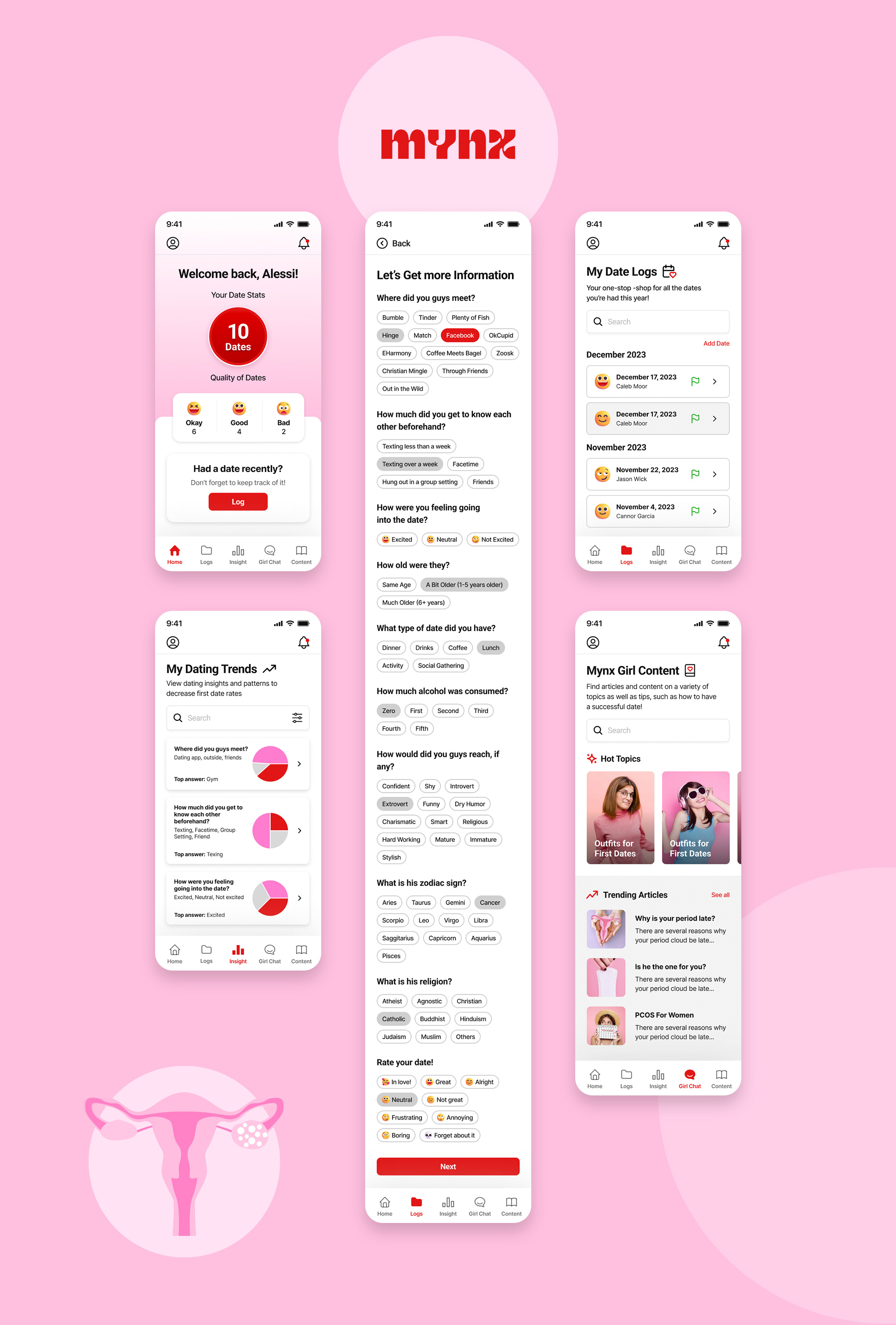 MYNX mobile app ui