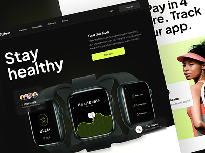 Apple Watch landing page - Fitfine apple watch landing landing page smart watch smart watch landing page smartwatch smartwatch landing page web design web design smart watch website design