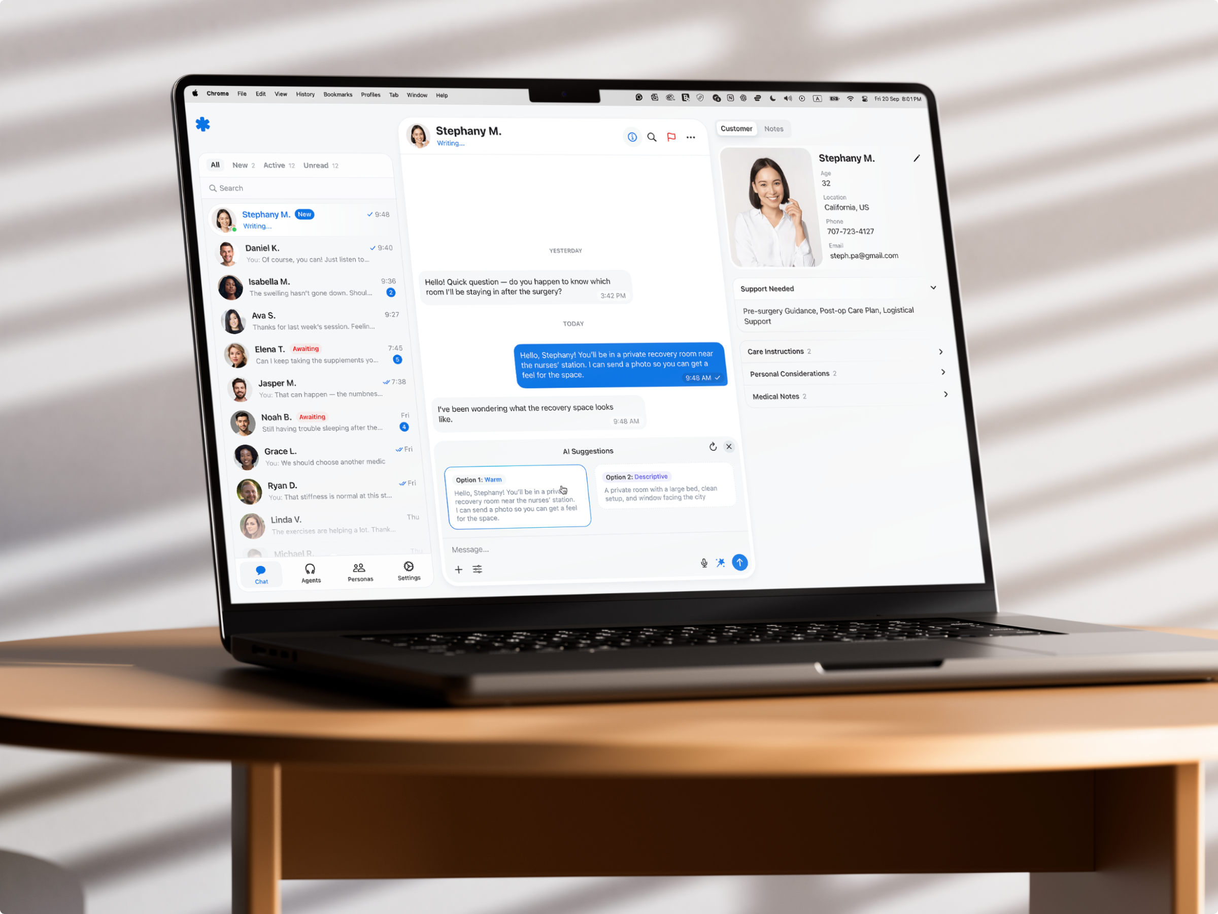 AI-Powered Patient Communication Platform ai healthcare assistant ai patient communication doctor messaging platform doctor patient chat healthcare communication healthtech ui medical chat patient care app secure patient messaging telemedicine ui